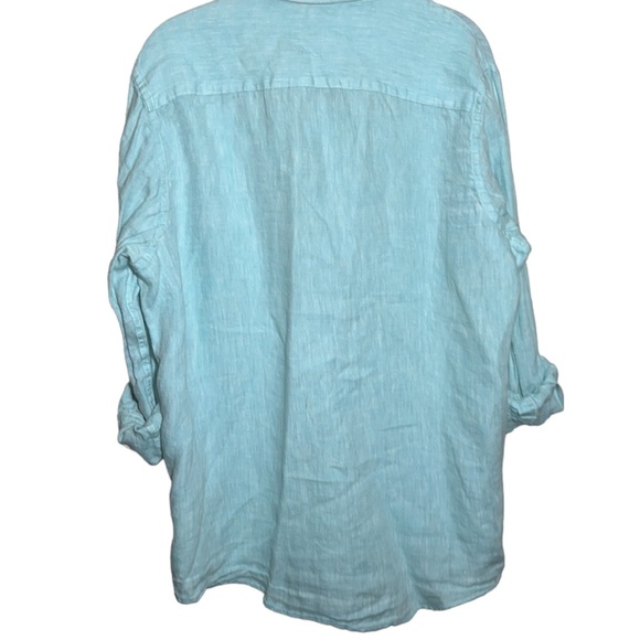 Tasso Elba Island Mens Cross-Dyed Linen Button Up Shirt Size Large - Picture 3 of 6